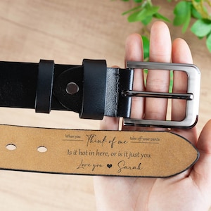 Custom Engraved Belt, Personalized Leather Belt, Gifts for Men, Anniversary Gift, Christmas Gift for Him, Birthday Gift