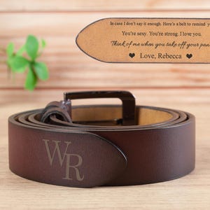Personalized Leather Belt: Custom Engraved Cowhide Belt for Men