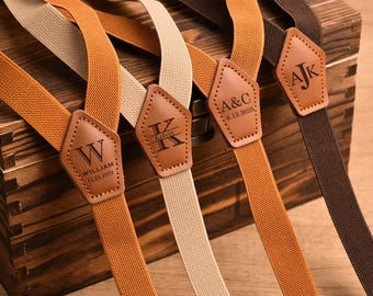 Personalized Leather Suspenders,Groomsmen Suspenders, Suspenders for Men, Adult Suspenders, Anniversary Gift, Multi Colors Braces
