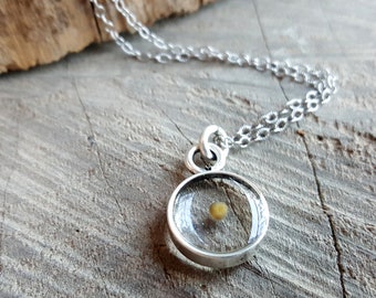 Mustard Seed Necklace - Religious Faith Silver Circle Necklace - Christian Gift - Bridesmaids Gift - Graduation  Gift - Baptism Gift