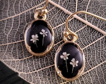 Real Queen Anne's Lace Flower Earrings