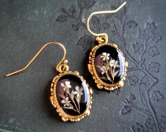 Real Queen Anne's Lace  Flower Drop Earrings