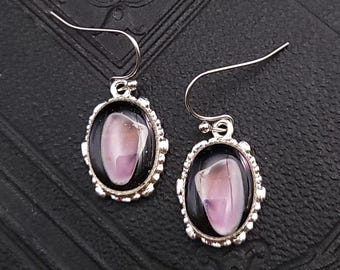 Real Seashell  Drop Earrings in Silver Settings