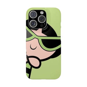 Regalo para fans de Las Chicas Superpoderosas, linda funda para iPhone con fondo verde, protector de smartphone con personaje de dibujos animados, móvil de moda