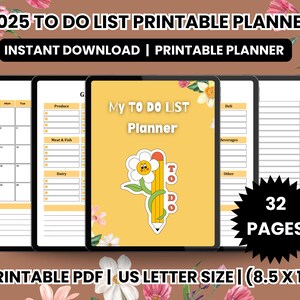 2025 To Do List Planner | Printable Daily Weekly Monthly Yearly Organizer | Digital Download Productivity Planner | 8.5x11 PDF | Planner