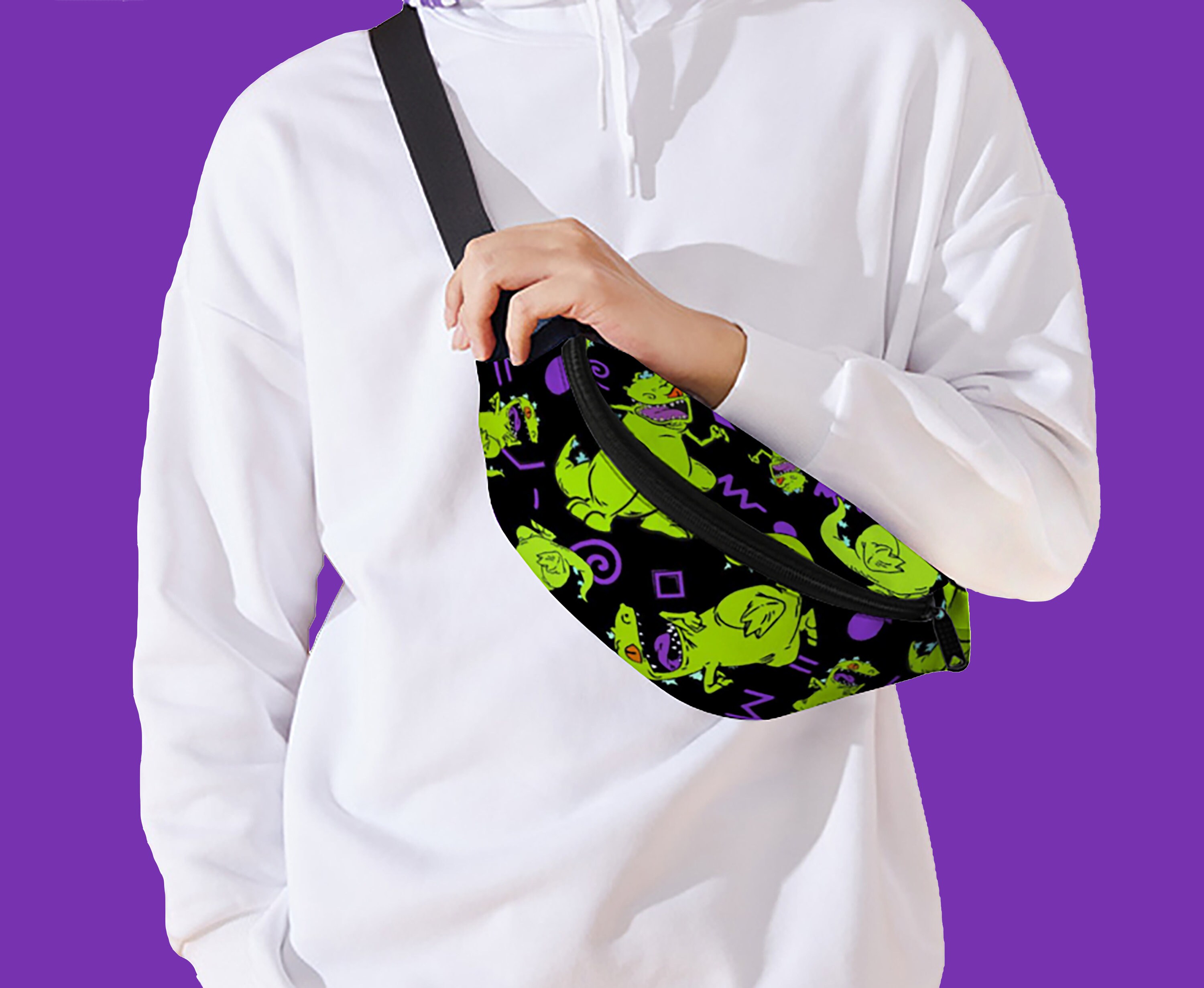 Reptar Dinosaur Print Bumbag Fanny Pack Waist Bag Rugrats Etsy