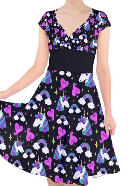 unicorn print dress ladies