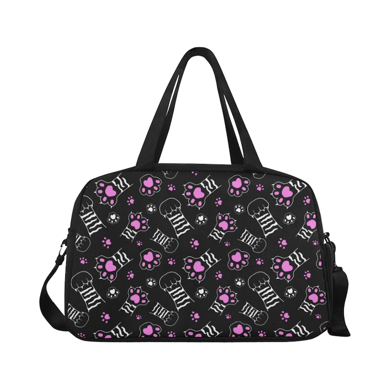 Cat Paw Print Travel Weekend Overnight Gym Bag