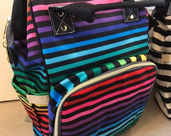 stripe changing bag