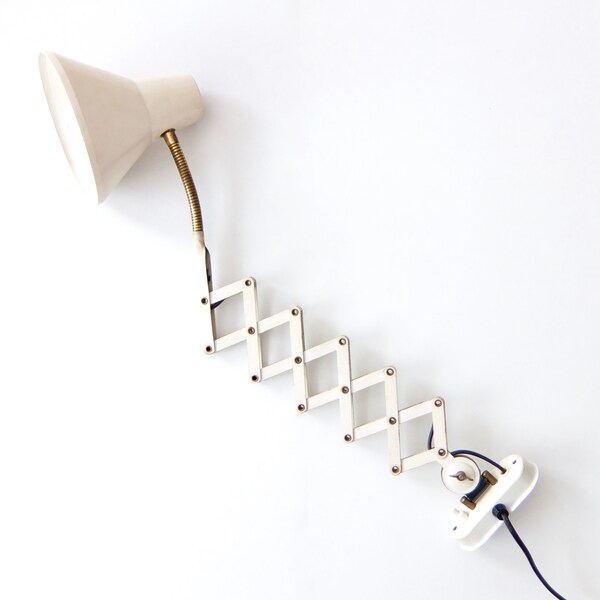 Vintage dutch accordion lamp, White, hala lamp, scissors lamp, free shipping