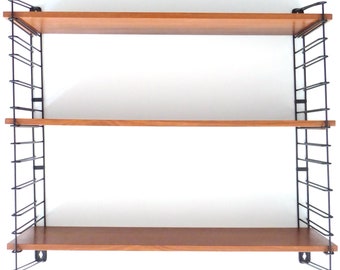 Système d'étagères Tomado en bois, style String, étagères, tés 60, teck