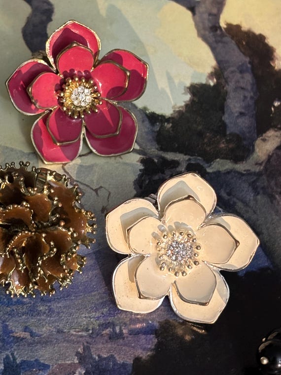 Vintage Robert Allison statement stretch ring, HU… - image 9