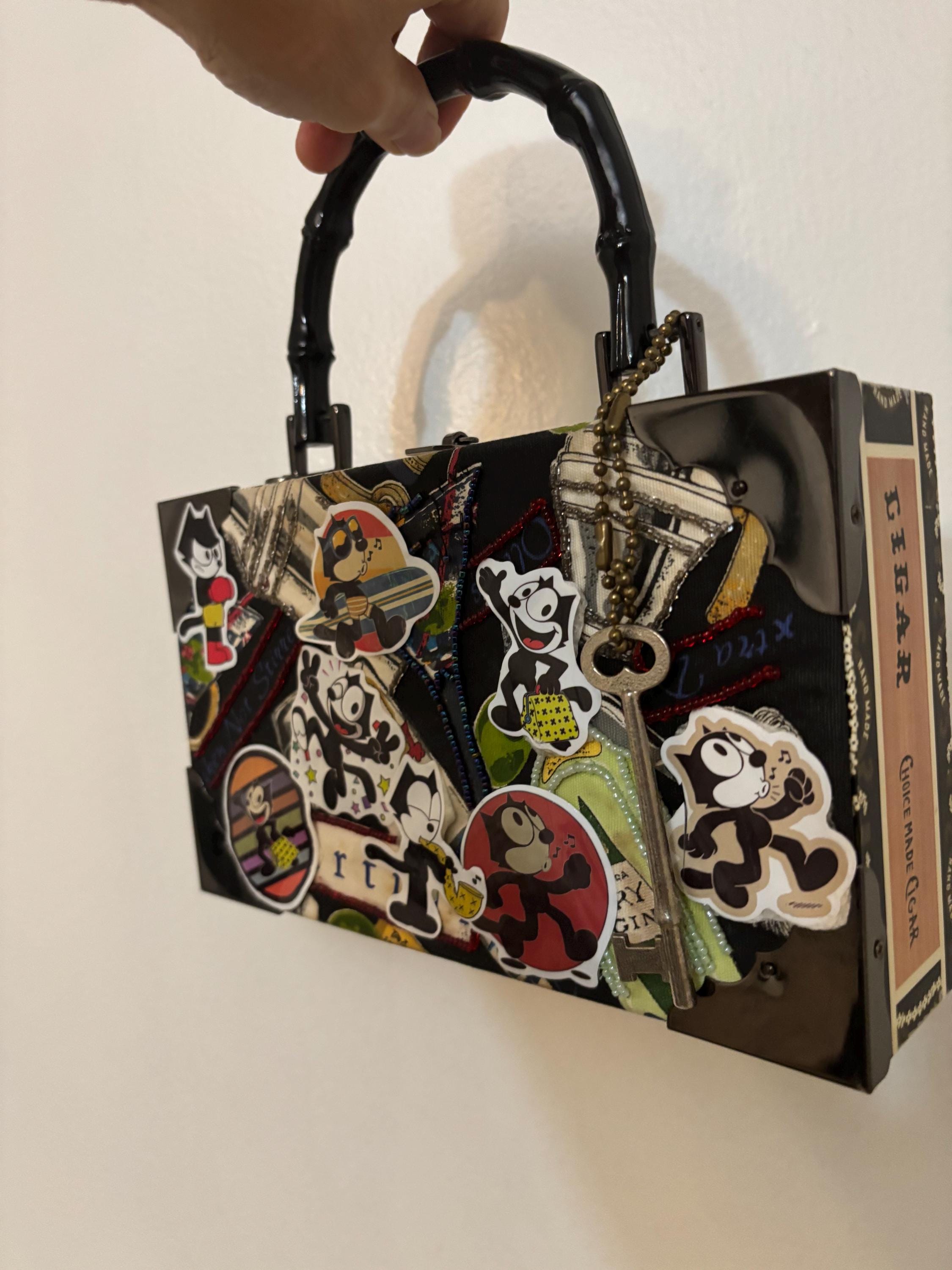 Vintage Felix the Cat Hand Bag, RARE Felix the Cat, UPCYCLED  display picture 1