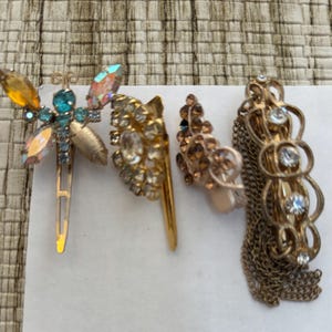 Vintage Hair Barrette Bundle, Rhinestone Vintage Barrette  display picture 1