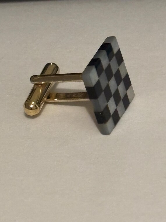 Unique chess board cuff link,  (one), singular cuff link chess board, chess player  jewelry, miniature chess board