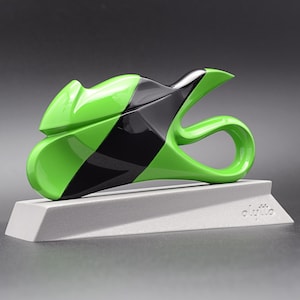 Motorbike Statuette, Isle of Man TT, Unique Motorcycle Sculpture, Green Spirit, Limited Edition, Road Racing Bike Love Gift Ninja Kawasaki