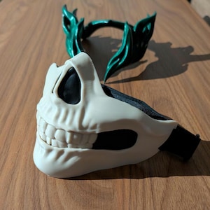 Tod Gesichtsmaske | MCU Rio Lady Death Cosplay | Halbschädel Skelett | Verstellbarer Gurt | Agatha immer dabei