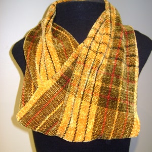 Handwoven Infinity Scarf-orange, green and red