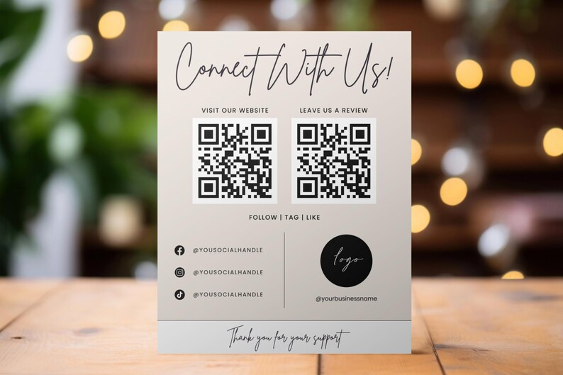 Editable QR Code Sign Template: Scan to Pay, Tip, Connect - Digital ...