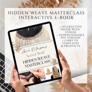 Interactief e-book hairextensions | Haarstylistgids | Digitale cursus | Masterclass | pdf-training voor weefextensies | Direct downloaden