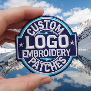 Custom Logo Embroidered Patch, Custom Iron-on Patches, Personalize Velcro Patches, Sew-on Patch for Jacket, Tote, Jeans, Bag, Hat, DIY Craft
