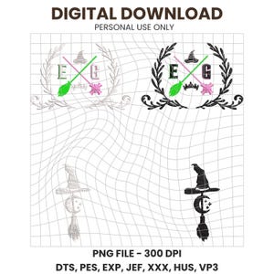 Wicked Pink and Green Embroidered PNG DST PES Digital File, Glinda Wizard of Oz, Defying Gravity Embroidery Graphic, Musical Movie Designs