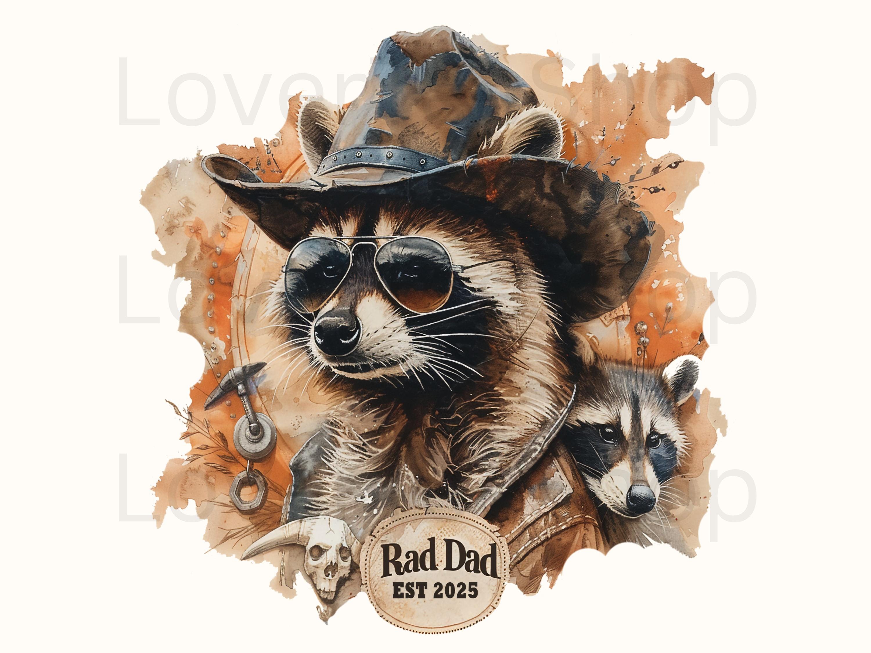 Rad Raccoon Dad PNG: Cowboy Father's Day Design (digital Download) - Etsy