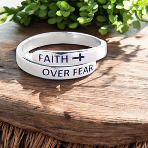 Christian Faith Over Fear Ring Sterling Silver Jewelry