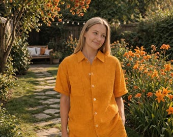 Pyjama-Set für Brautjungfern: Pyjama aus 100 % Bio-Baumwolle, T-Shirt aus doppellagigem Musselin mit Shorts, Pyjama für die Brautgesellschaft