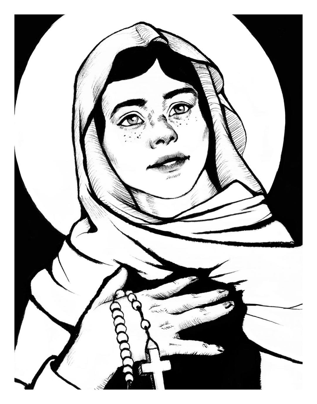 Our Lady of the Rosary Art Print: Catholic Saint Decor - Etsy