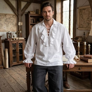 White Ruffle Shirt for Men - Etsy - Page 2