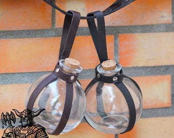 Glass Elixir Potion Bottle Holder: Renaissance LARP Belt Pouch