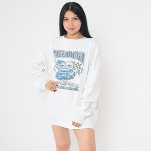 Vintage Talladega Racing Sweatshirt 90s Alabama Race Car Shirt Speed Racing Racetrack Graphic Shirt White 1990s Large L