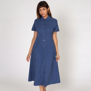 Blue Shirt Dress Y2k Midi Dress Button up Day Dress Retro Simple Casual Minimal Short Sleeve Vintage 00s Talbots Rayon Cotton Small 4 - Etsy Blue Shirt Dress Y2k Midi Dress Button up Day Dress Retro Simple Casual Minimal Short Sleeve Vintage 00s Talbots Rayon Cotton Small 4 - Etsy