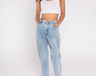 Acid Wash Jeans 90s Levi's 573 Jeans High Waisted Rise Tapered Slim Leg Mom Jeans Levi Strauss Denim Retro Streetwear Vintage 1990s Small 28