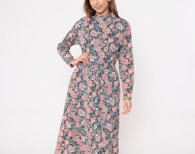 90's Deadstock Rose Floral Midi Dress by Connie Choi main image 1