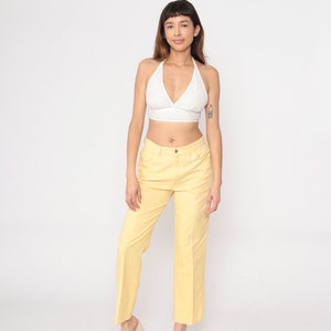 Gele Levis broek jaren 80 rechte pijp broek pastel gevouwen broek met rechte pijpen hoge taille broek hippie jaren 1980 vintage boho medium 8