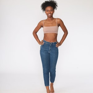Skinny Mom Jeans 80s Jeans Jeanjer Jeans High Waist Jeans 1980s High Waisted Denim Pants Vintage Blue Small 4 27