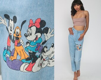 mom jeans mickey mouse