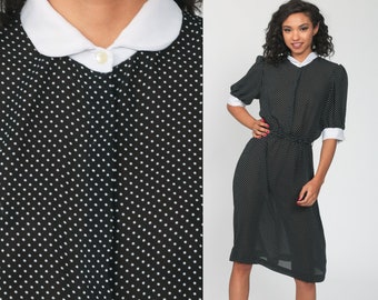 80s gray silk midi dress paisley puff sleeve dress peter pan collar shirtdress