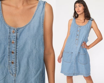 long overall dress denim