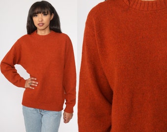 Vintage Orange Lambswool /& Angora Blend Sweater