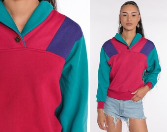 80s color block hoodie