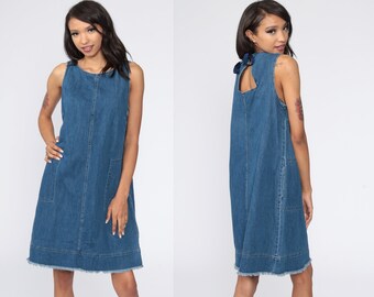 jumper dress outfit denim