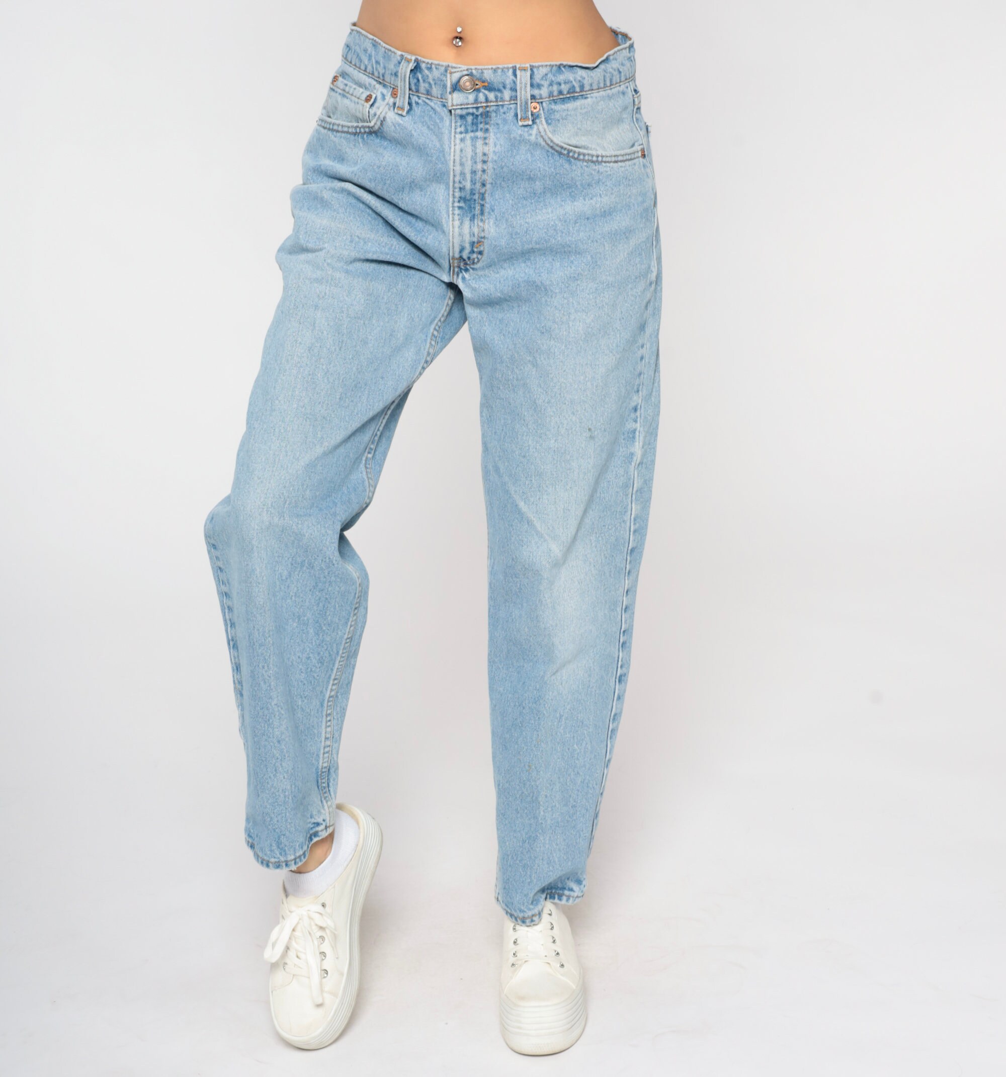 Levis 555 Jeans 80s Levi Mom Jeans Made in USA High Waisted Blue Jeans ...