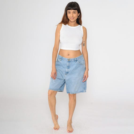 Vintage Wrangler Denim Shorts Y2K Workwear Skater Jean Shorts Bermuda High Waisted Shorts Relaxed Fit Retro 00s Men's Size 38 Large
