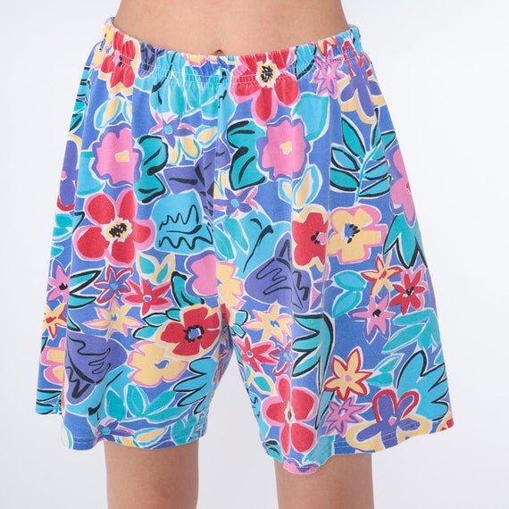 Tropical Floral Shorts 90s Wide Leg Shorts High W… - image 6
