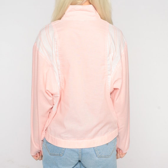 Baby Pink Windbreaker 80s Pastel Zip Up Jacket Pl… - image 7