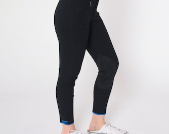 Euro-Star Riding Pants 90s Black Equestrian Breeches Horse Riding High Waisted Trousers Slim Skinny Ankle Leg Vintage 1990s Extra Small xs
