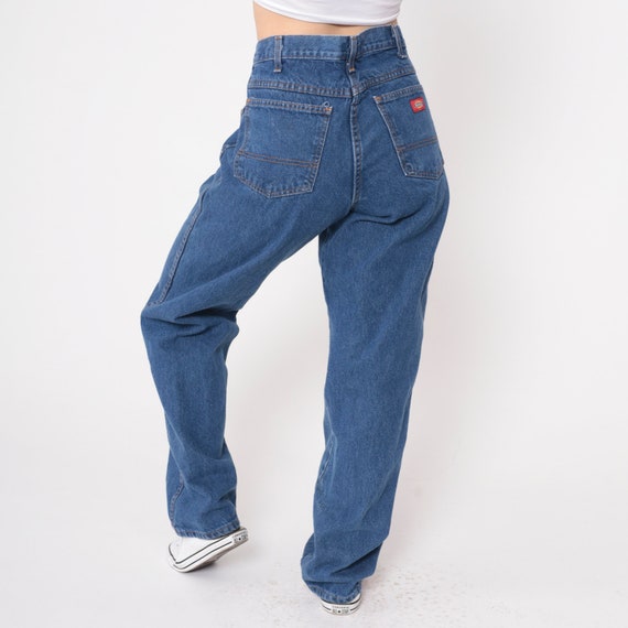 Y2K Dickies Jeans 34 Relaxed Workwear High Rise Jeans Straight Leg Blue Denim Pants Retro Streetwear Vintage 00s Men's Medium 34 x 32